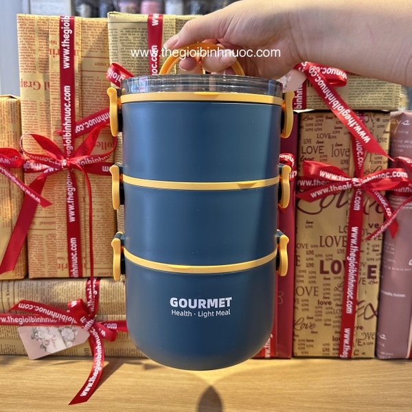 Hộp Cơm Giữ Nhiệt 3 Tầng Gourmet Cao Cấp