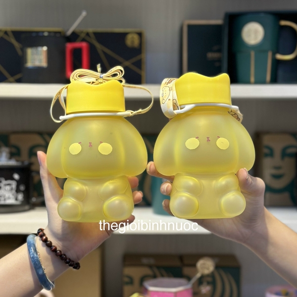 Bình Nhựa Đeo Chéo Chó Vàng Xinh Xắn