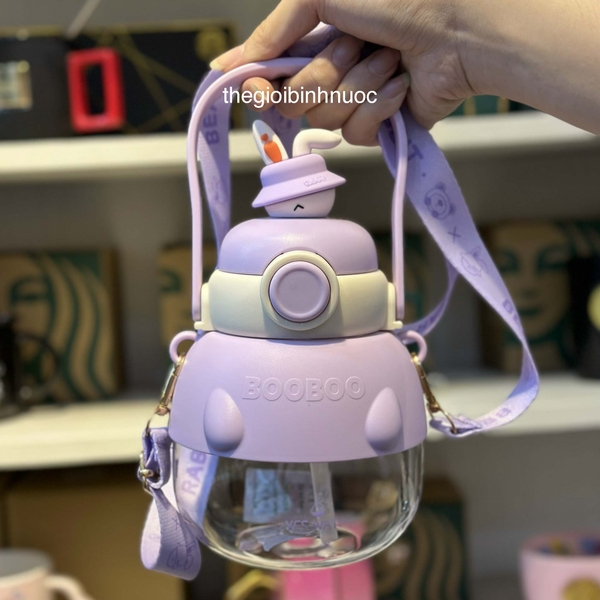 Bình Nhựa BPA FREE Đeo Chéo Dễ Thương 1Lit 
