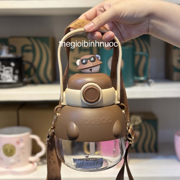 Bình Nhựa BPA FREE Đeo Chéo Dễ Thương 1Lit 