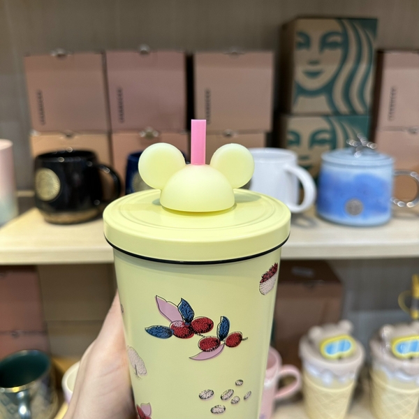 Ly Cold Cup Starbucks Kèm Ống Hút Gấu 500ML