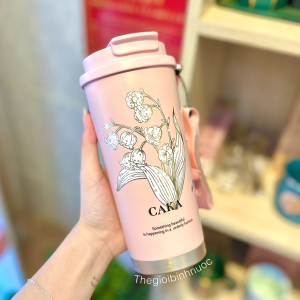 Ly Giữ Nhiệt Cao Cấp Inox 316 Tráng Sứ 520ML CAKA