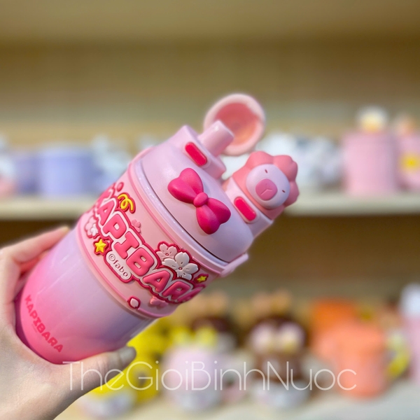 Bình Giữ Nhiệt Kapibara & Hello Kitty Cao Cấp 550ML
