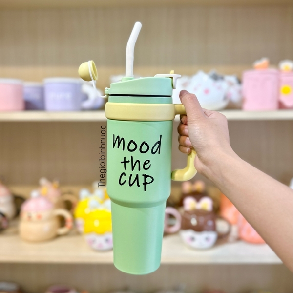 Ly Giữ Nhiệt 1Lit Có Quai Cầm Tặng Kèm Ống Hút Tiện Lợi