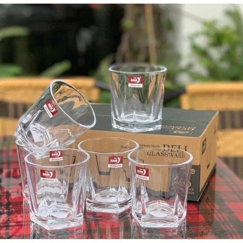 Sỉ In Logo Set 6 LY THỦY TINH 5 CẠNH 210ML CB001