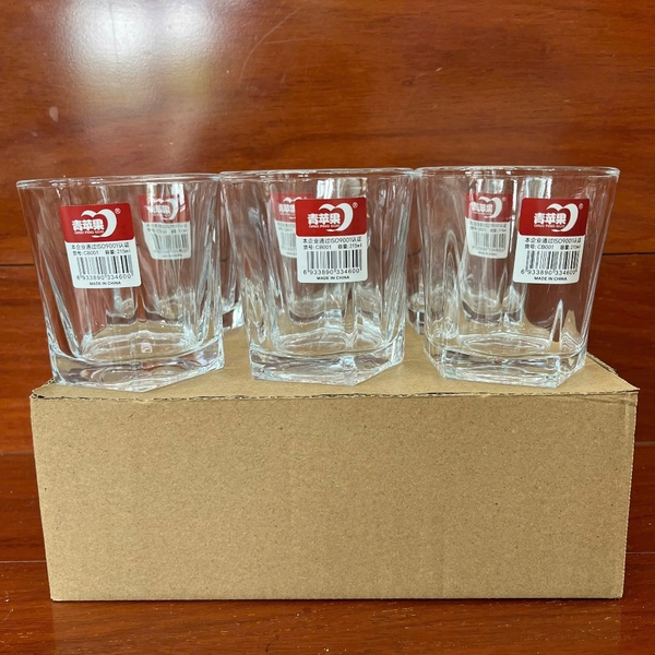 Sỉ In Logo Set 6 LY THỦY TINH 5 CẠNH 210ML CB001