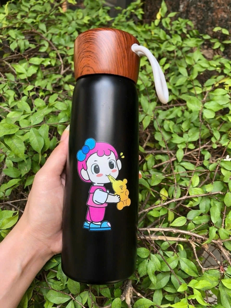 Sỉ In Tên Khắc Bình Giữ Nhiệt 500ML Nắp Gỗ