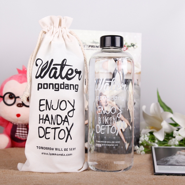 Sỉ In Khắc Logo Bình Thủy Tinh Water Pongdang 1L