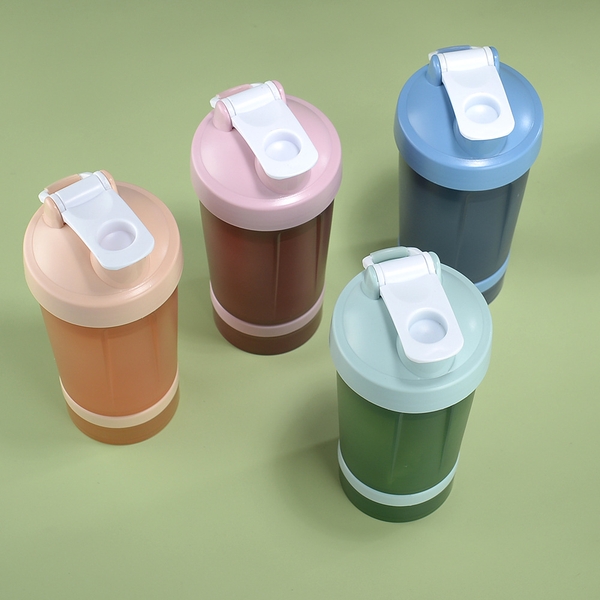 Sỉ In Logo Bình Nhựa Lắc Thể Thao Shaker 500ML 2 ngăn