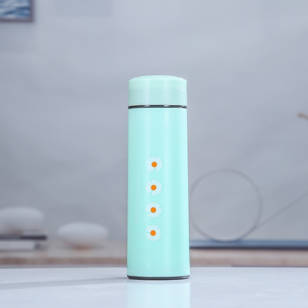 Sỉ In Logo Bình THỦY TINH 400ml hoa cúc pastel