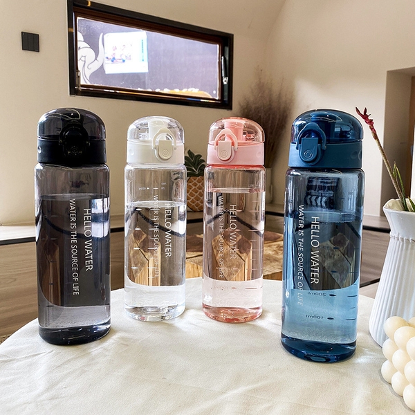 Sỉ In Logo Bình Nhựa Thể Thao Trong 800ML