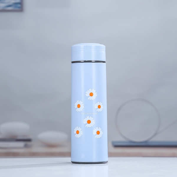Sỉ In Logo Bình THỦY TINH 400ml hoa cúc pastel