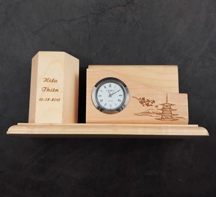 Sỉ Hộp Gỗ Đựng Bút In Logo Khắc Logo