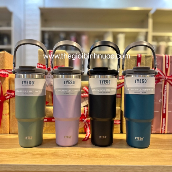 Ly Giữ Nhiệt Tyeso Cao Cấp Có Quai Xách 900ML