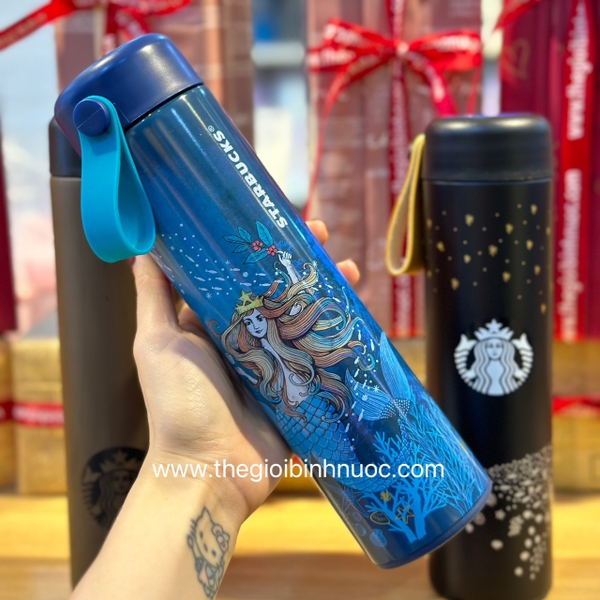 Bình Giữ Nhiệt Starbucks Kiểu Gỗ 473ML