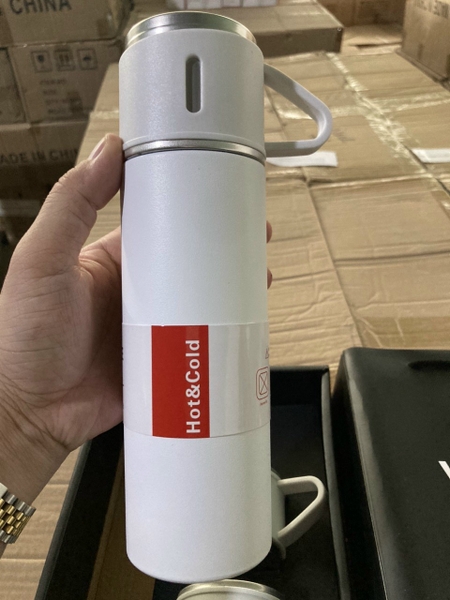 Sỉ In Logo Khắc Logo Set Hộp Bình Giữ Nhiệt 500ML