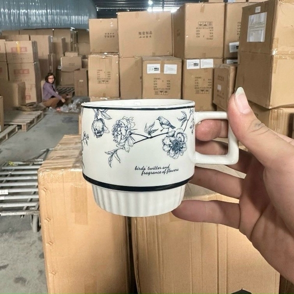 Sỉ In Logo Hộp 2 Ly Sứ 350Ml Kèm Muỗng