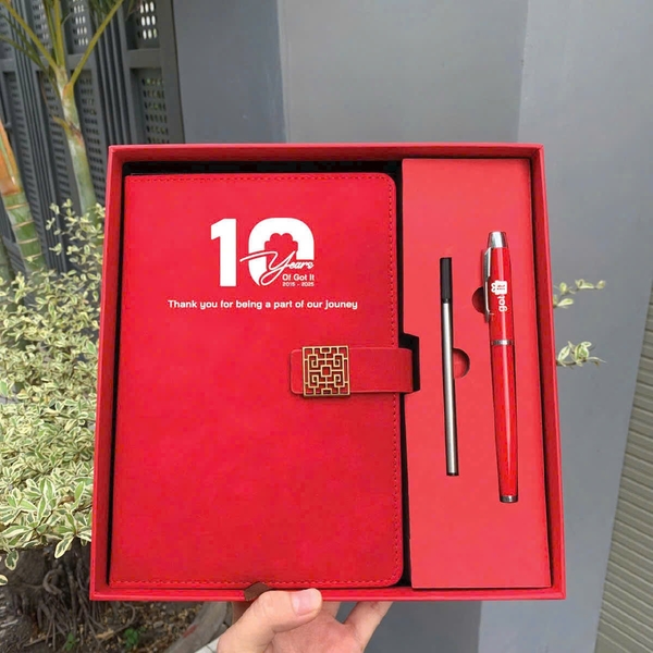 Sỉ In Logo Khắc Logo Bộ Set Sổ Bút