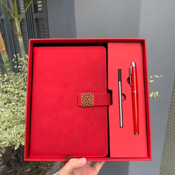 Sỉ In Logo Khắc Logo Bộ Set Sổ Bút