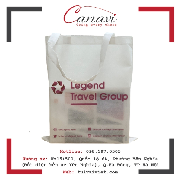 Mô tả sản phẩm túi vải không dệt Legend Travel Group TVKD013