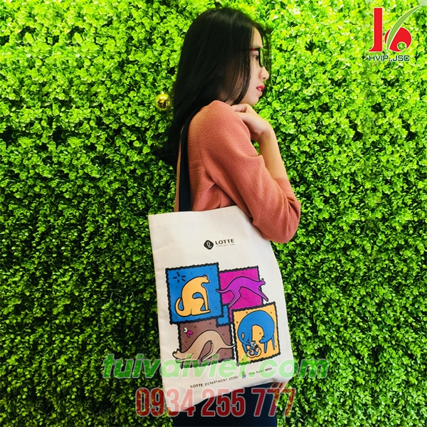 Túi vải bố Lotte TVB008 HỌA TIẾT CỰC CHẤT THÂN THIỆN VỚI MÔI TRƯỜNG