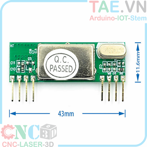 Mạch Thu Không Dây RXB6 433Mhz Trường An Equipment