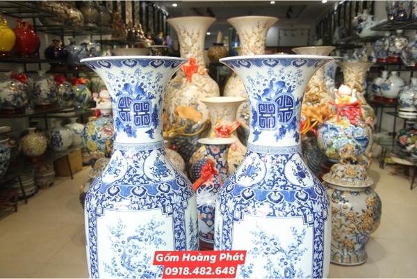 Lục bình sứ hàng cao cấp 1m20 Tứ quý Tùng Cúc Trúc Mai 235