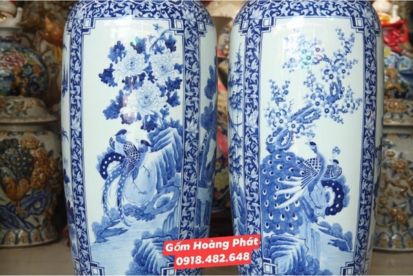 Lục bình sứ hàng cao cấp 1m20 Tứ quý Tùng Cúc Trúc Mai 25623