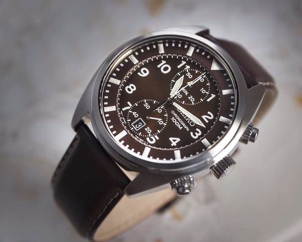 Đồng hồ nam SEIKO SNN241 dây da nâu Stainless Steel Watch with Brown  Leather Band 42mm chống nước – MEXITRUM