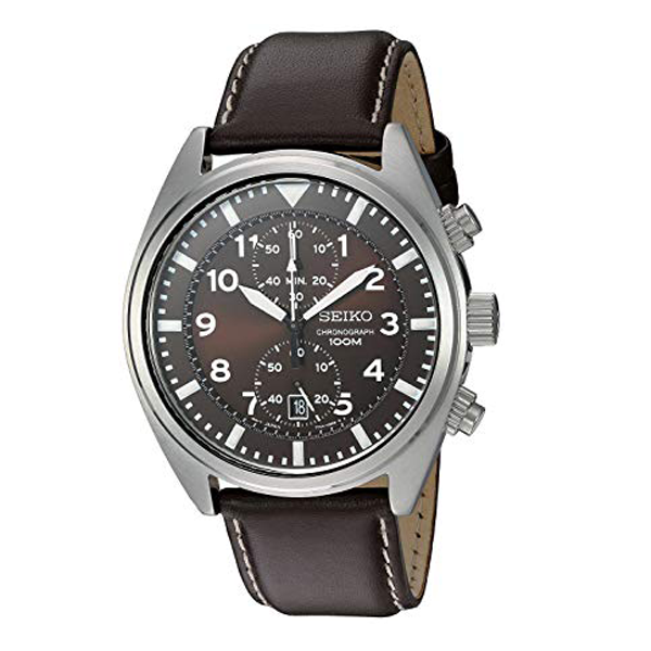 Đồng hồ nam SEIKO SNN241 dây da nâu Stainless Steel Watch with Brown  Leather Band 42mm chống nước – MEXITRUM