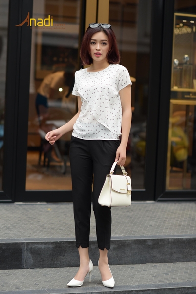 Áo croptop ngắn tay 2 vạt cách điệu