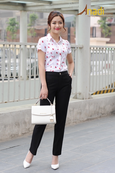 Áo SM cổ đức hoa basic - 315,000đ