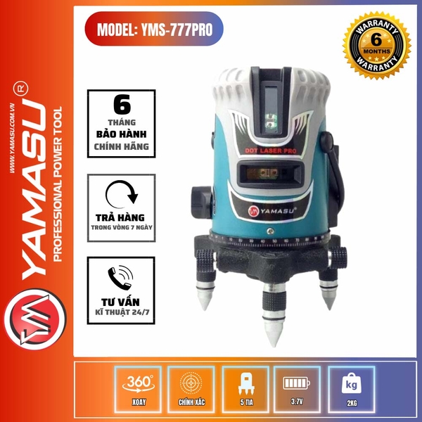 MÁY CÂN BẰNG LASER 5 TIA XANH YAMASU YMS-777 PRO BẢN CAO CẤP