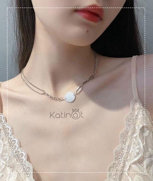 Dây chuyền bạc dây đôi hiện đại