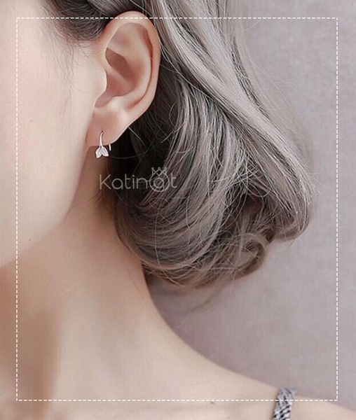 Bông tai bạc chiếc lá