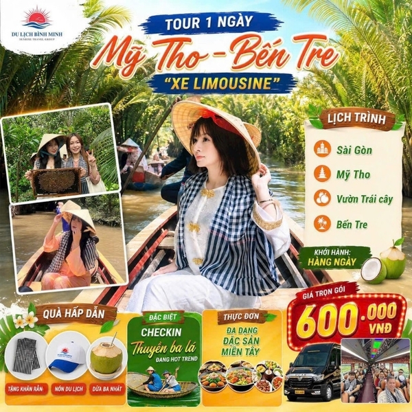 tour miền tây mỹ tho - bến tre 1 ngày