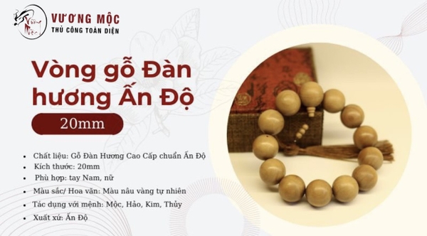 vong gỗ đàn huong 20mm