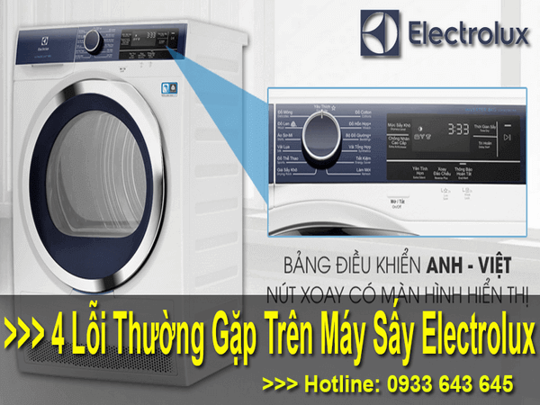 4 Lỗi thường gặp trên máy sấy electrolux