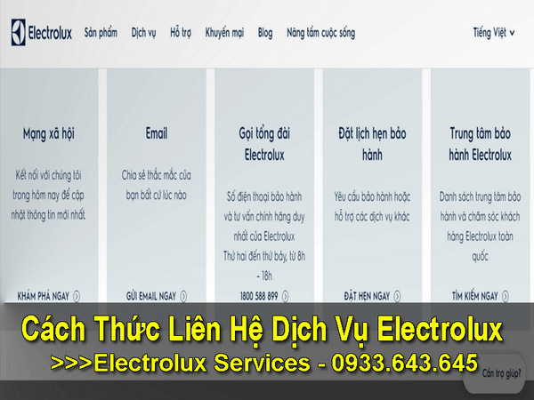 Liên hệ bảo hành electrolux