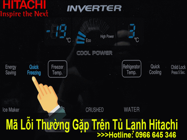 Bảng mã lỗi tủ lạnh hitachi inverter