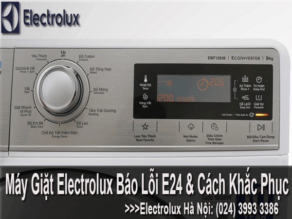 Máy giặt electrolux báo lỗi E24