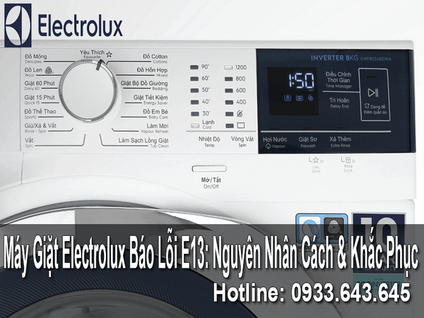 máy giặt electrolux báo lỗi e13