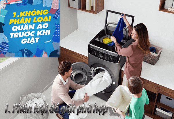 Phân loại đồ giặt phù hợp
