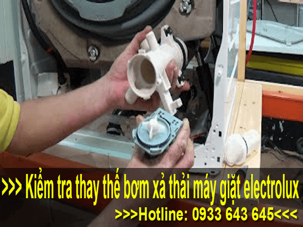 Thay thế bơm xả thai máy giặt electrolux