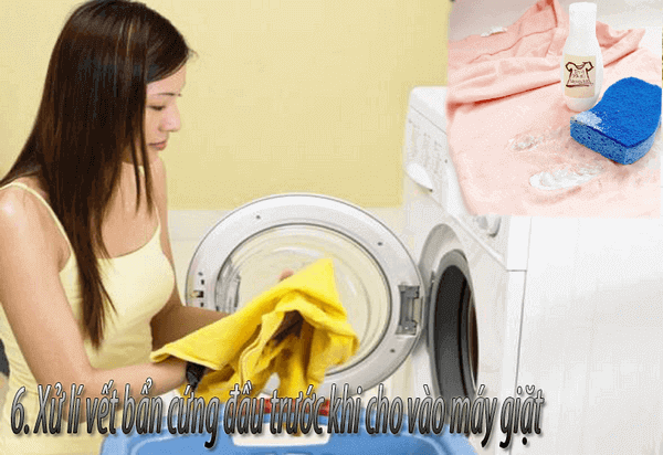 Xử lí vết bẩn cứng đầu trước khi cho vào máy giặt