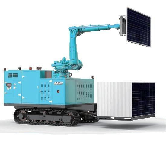 Robot SANY tự động lắp tấm pin quang điện