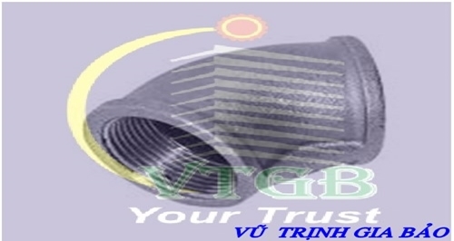 Cút 45 độ, ren trong, mạ kẽm.