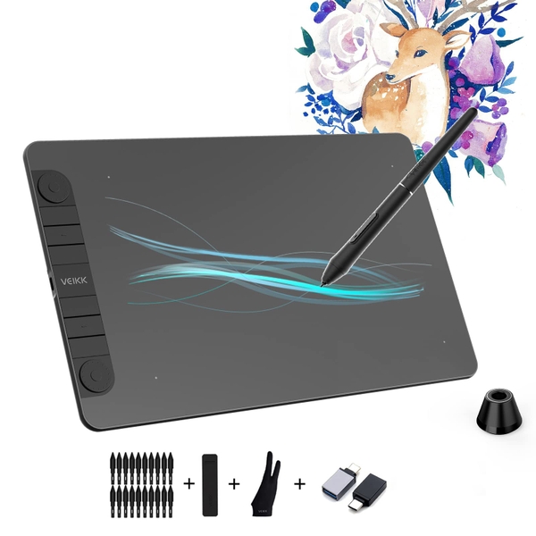 Bảng Vẽ Điện Tử VEIKK VK1060 PRO Android 2 Vòng Xoay Dial Đa Năng, Cảm ...