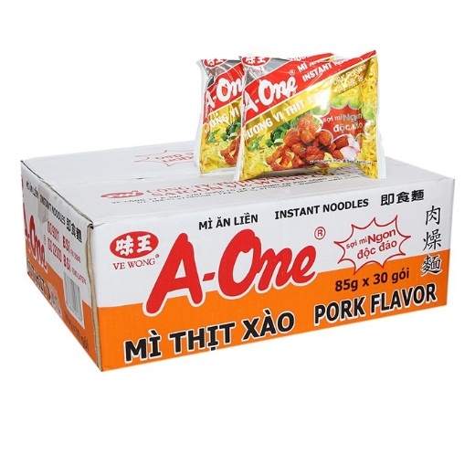 Thùng 30 gói Mì ăn liền hương vị thịt xào Aone 85g