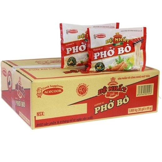 Thùng 30 gói vị bò Đệ Nhất gói 65g